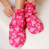 Floral Printed Cotton Feet Warmers Rose